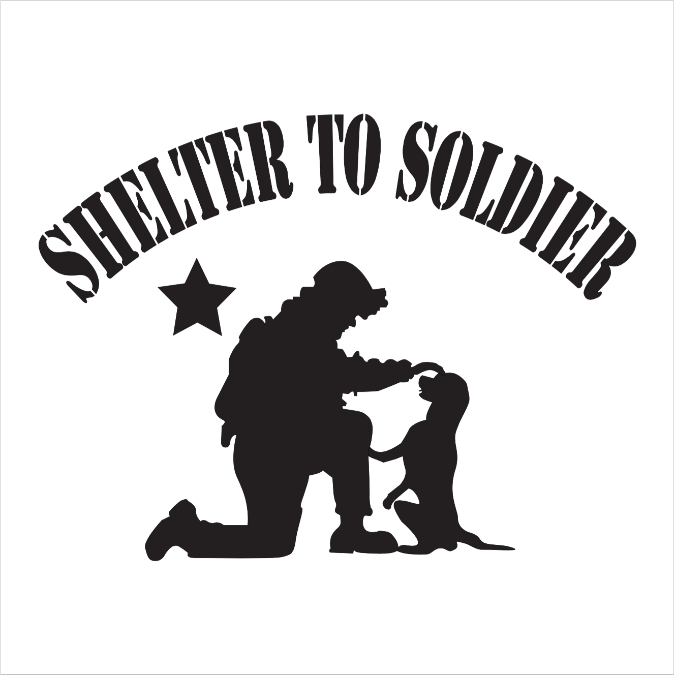 Shelter to Soldier silhouette of soldier and dog