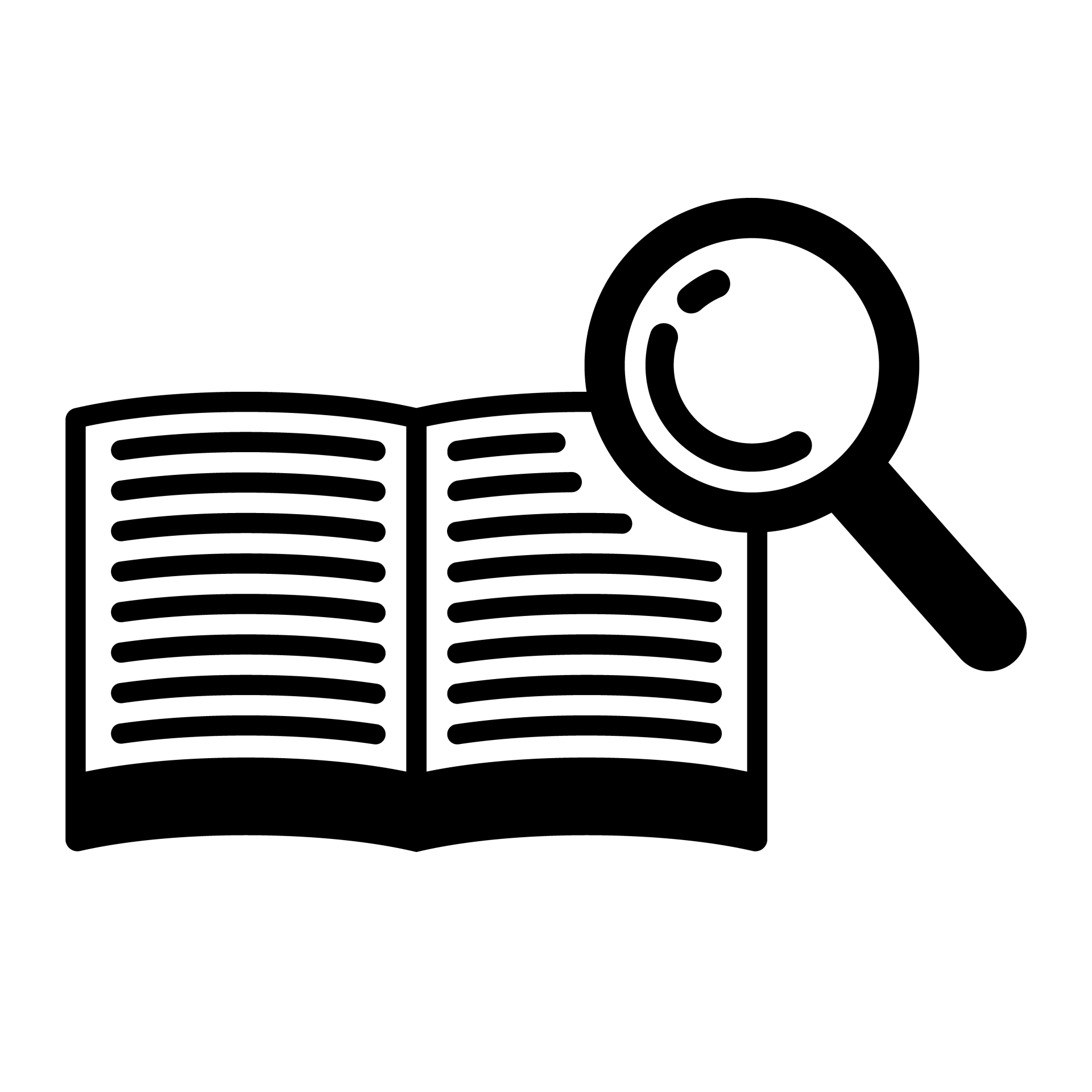 icon-databases-book with magnifying glass